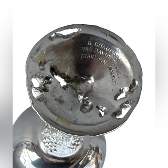 Vintage Original Atelier Bernard Chaudron Pewter Oil Lamp & Glass Chimney - Picture 6 of 6